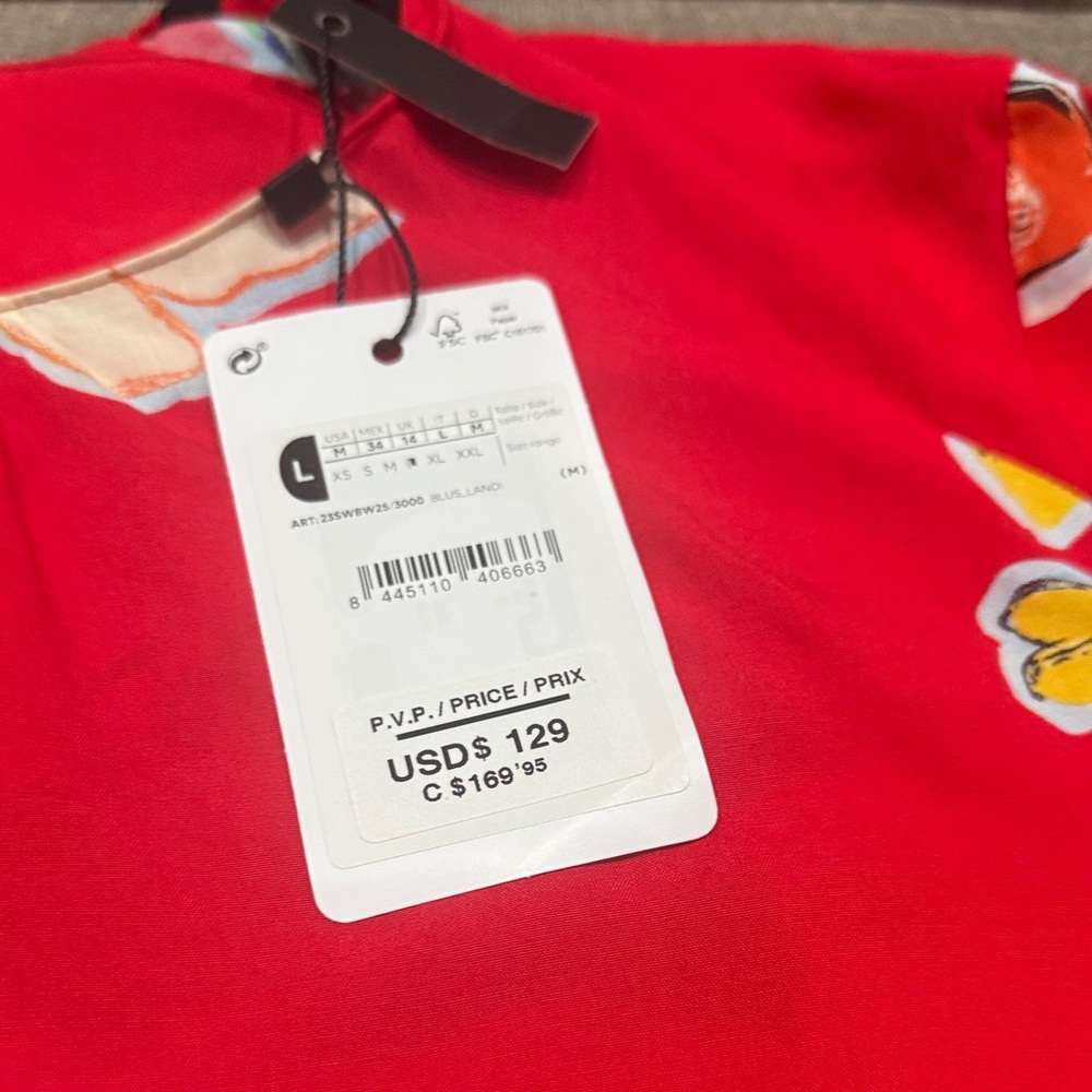 Desigual Red Floral Blouse - Picture 2 of 9